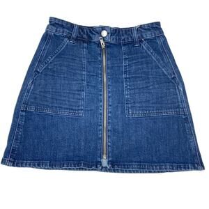 3/$30 Madewell | Dark Wash Denim Full Zip Jean Skirt Size 24